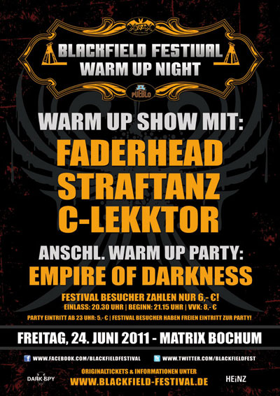 Blackfield Festival 2011 in QUERFURT abgesagt, GELSENKIRCHEN bleibt! Warm Up Show bestätigt!