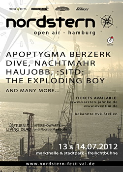 Das NORDSTERN FESTIVAL 2012 findet am 13+14.07.2012 statt. Erste Bands bestätigt! Das NORDSTERN FESTIVAL 2012 findet am 13+14.07.2012 statt. Erste Bands bestätigt!