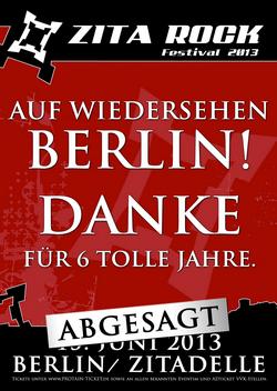 Kein ZITA ROCK in 2013!
