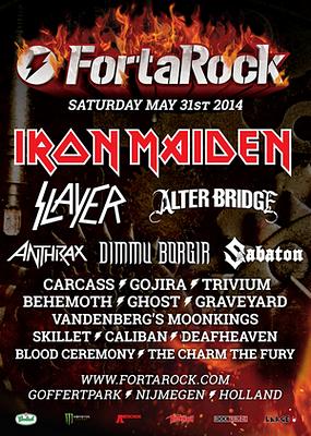 Preview : Das FORTAROCK Festival präsentiert IRON MAIDEN, SLAYER, ALTER BRIDGE uvm