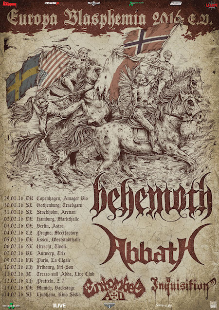 BEHEMOTH gemeinsam mit ABBATH, ENTOMBED A.D. und INQUISITION auf Tour 2016