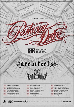 PARKWAY DRIVE kommen nach erfolgreichem Tourstart am 18.02.2016 nach Oberhausen