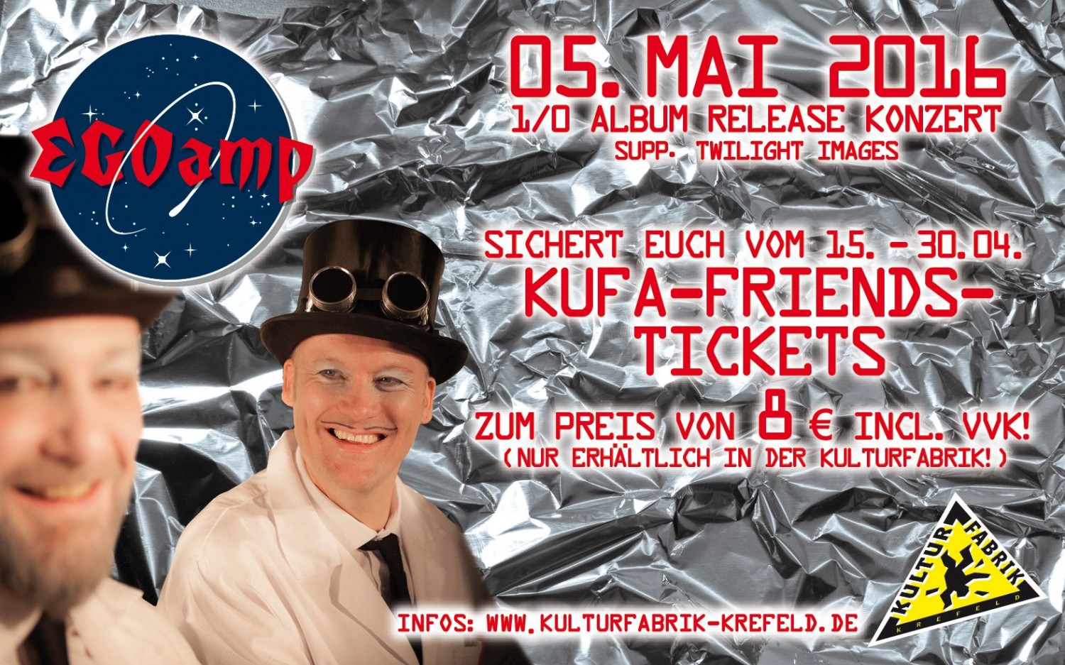 EGOamp Album-Release-Konzert in der Kulturfabrik Krefeld