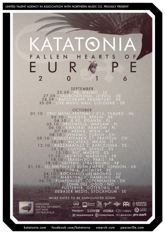 KATATONIA gehen im September auf The Fall Of Hearts Tour 2016