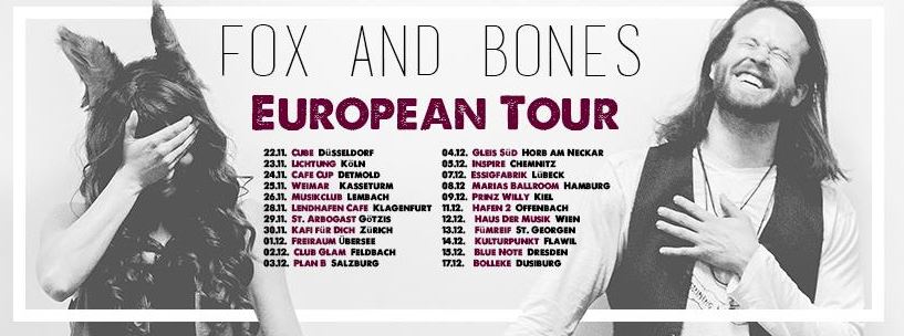 Monkeypress präsentiert: FOX AND BONES auf Europatour 2016 Monkeypress präsentiert: FOX AND BONES auf Europatour 2016
