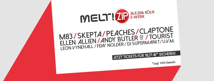 [beendet] Tickets gewinnen: MELT!.ZIP in Köln mit M83, PEACHES uvm.