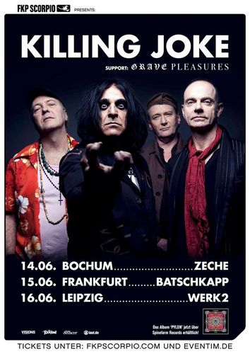 Drei weitere Deutschland-Konzerte innerhalb der KILLING JOKE European Tour Drei weitere Deutschland-Konzerte innerhalb der KILLING JOKE European Tour
