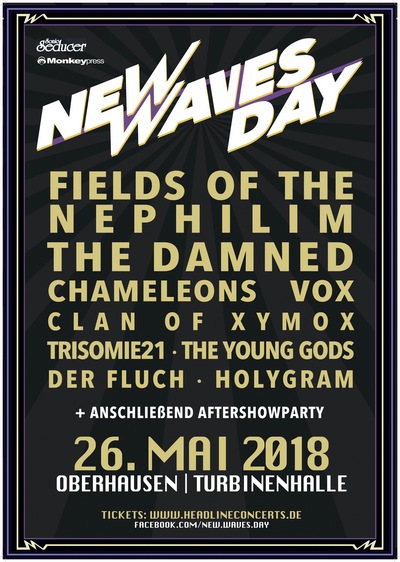 Monkeypress.de präsentiert: NEW WAVES DAY 2018 mit FIELDS OF THE NEPHILIM uvm.