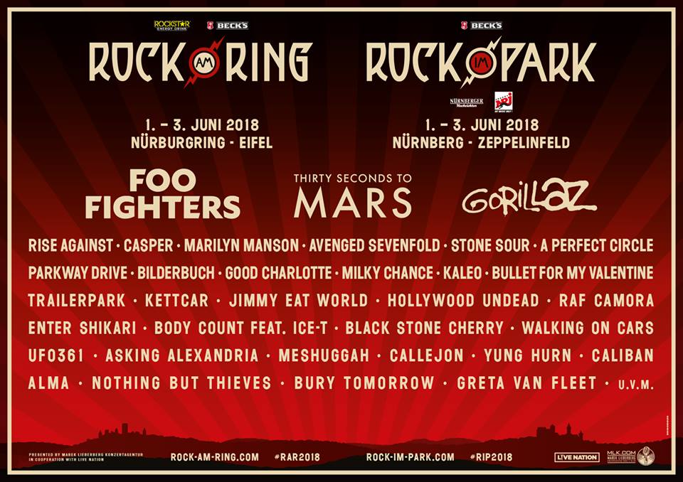 ROCK AM RING & ROCK IM PARK 2018 mit erster Bandwelle