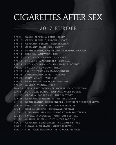 CIGARETTES AFTER SEX kommen 2017 nach Köln und Berlin