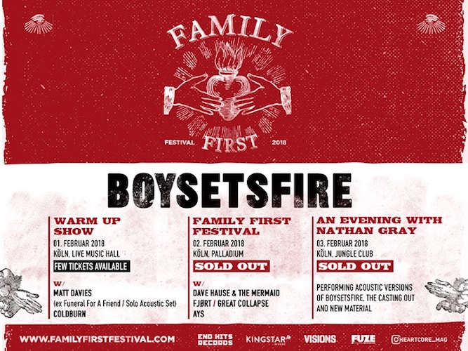 Nichts geht über die Familie: BOYSETSFIRE laden zum Family First Festival 2018