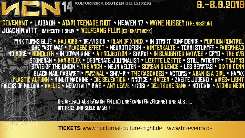 NCN - NOCTURNAL CULTURE NIGHT 2019 - alle Bands, alle Infos NCN - NOCTURNAL CULTURE NIGHT 2019 - alle Bands, alle Infos