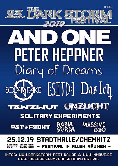 Das DARK STORM FESTIVAL läd 2019 zum 23. Mal nach Chemnitz