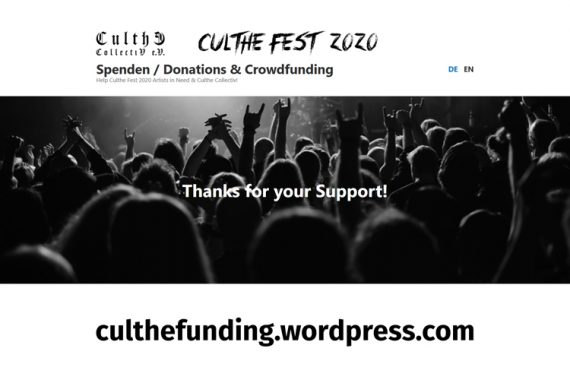 CULTHE FEST auf 2021 verschoben - CULTHE COLLECTIV startet Spenden- und Crowdfunding-Aufruf: Die CULTHE dürfen nicht sterben!