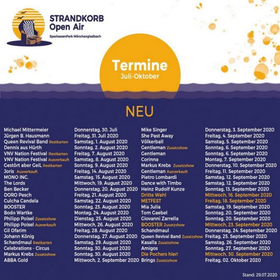 Strandkorb-Konzerte in Mönchengladbach mit u.a. VNV NATION und SCHANDMAUL