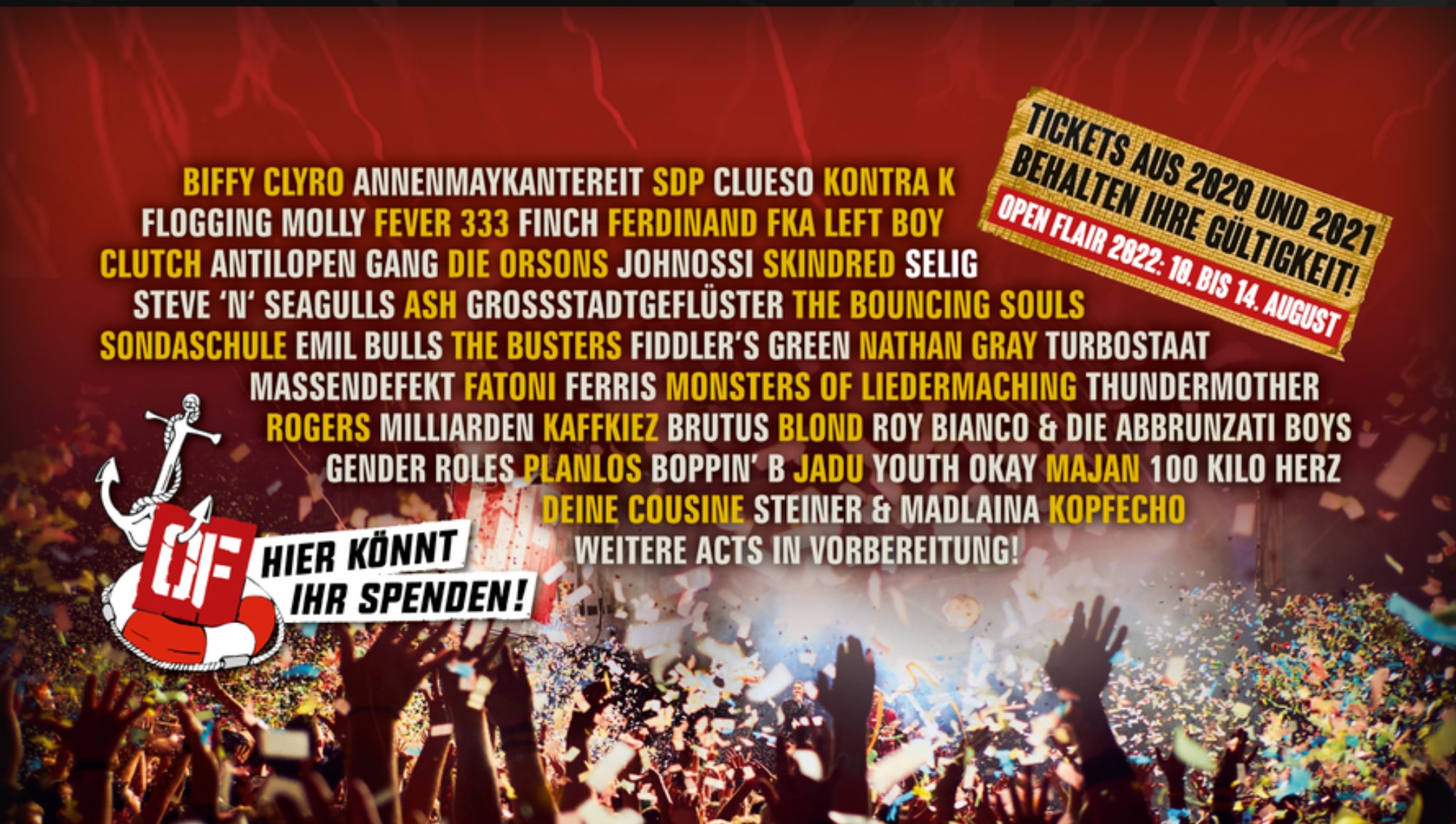 Alle Infos zum OPEN FLAIR FESTIVAL 2022 in Eschwege (10.-14.08.2022)