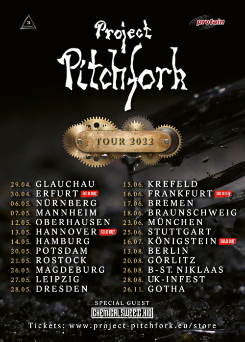 PROJECT PITCHFORK - aktualisierte Tourdaten für 2022 PROJECT PITCHFORK - aktualisierte Tourdaten für 2022