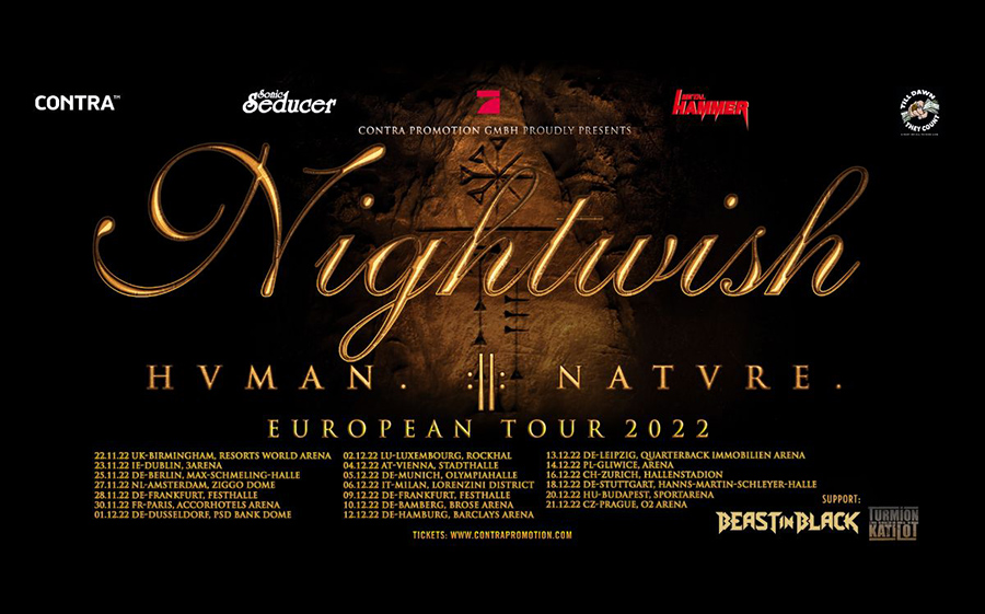 Ein Fest für alle Symphoniken - NIGHTWISH endlich auf "Hvman :||: Natvre"-Tour Nightwish Tour Flyer