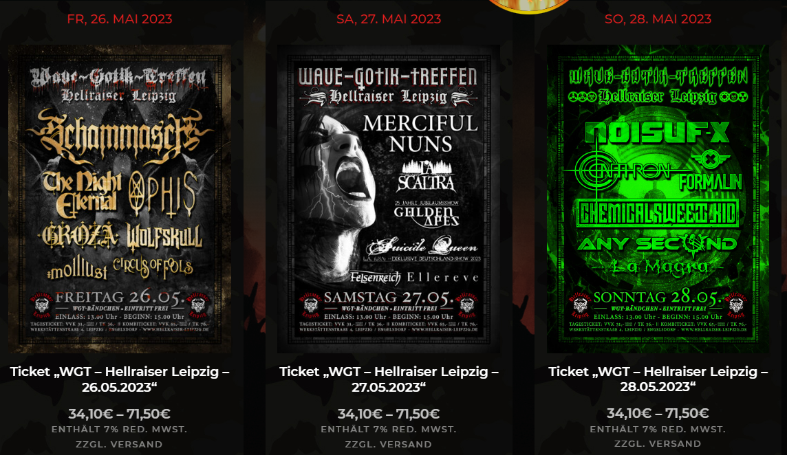 WGT 2023 – Wave-Gotik-Treffen in Leipzig – Bands, News und Co. hier!