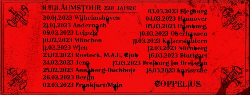 COPPELIUS auf "Abwärts"-Tour - Abschied von Graf Lindorf COPPELIUS auf "Abwärts"-Tour - Abschied von Graf Lindorf