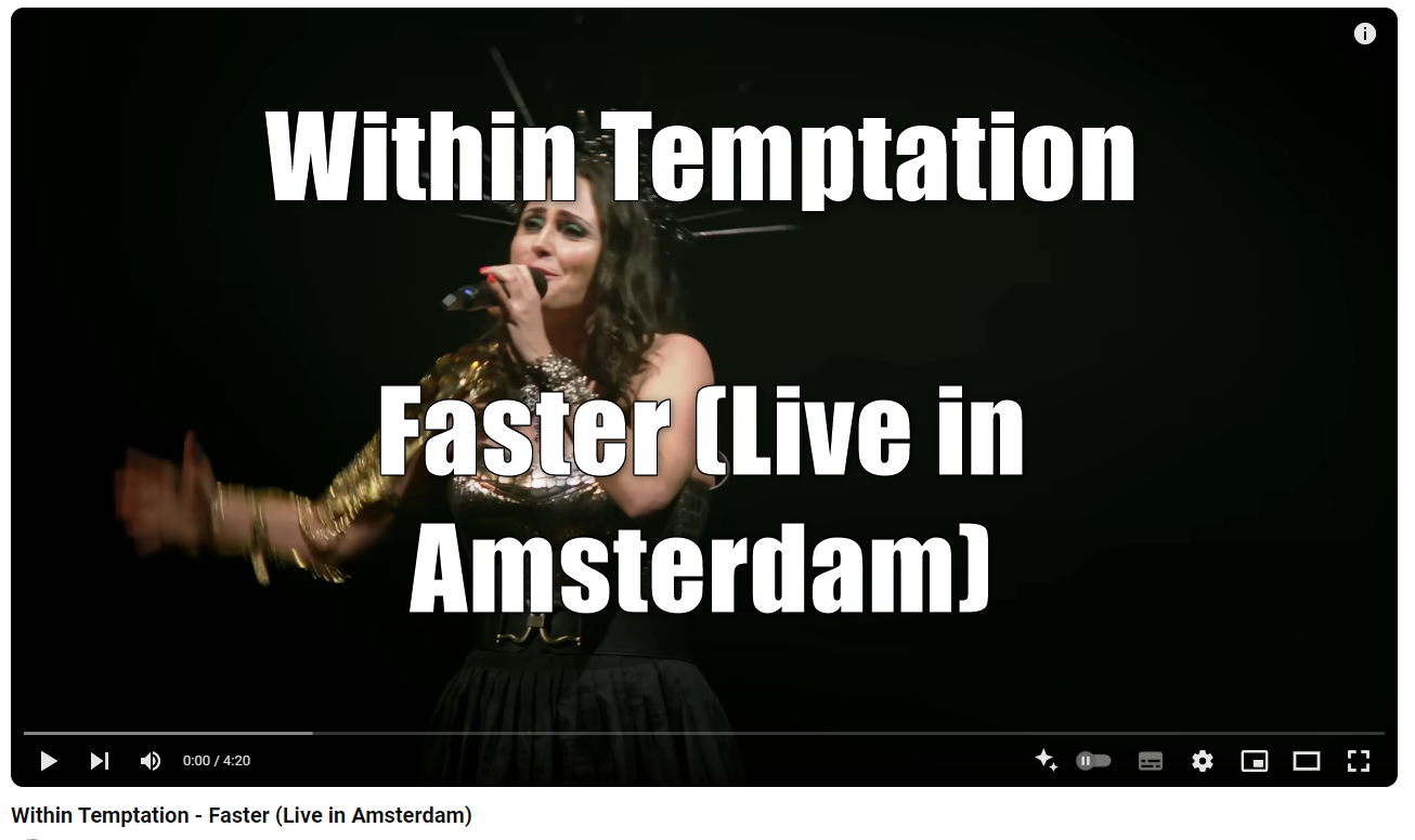 Within Temptation mit "Faster" (Live in Amsterdam) Within Temptation mit "Faster" (Live in Amsterdam)