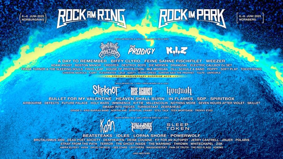 BOOM! ROCK AM RING und ROCK IM PARK 2025 AUSVERKAUFT! – Line-up zum 40. Jubiläum 2025 komplett!