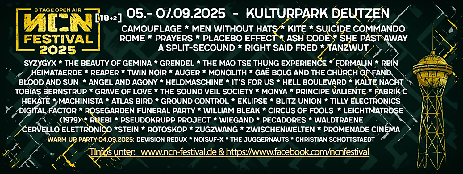 NCN Festival 2025 - Nocturnal Culture Night: Das musikalische Dark Highlight des Spätsommers! NCN Festival 2025 - Nocturnal Culture Night: Das musikalische Dark Highlight des Spätsommers!