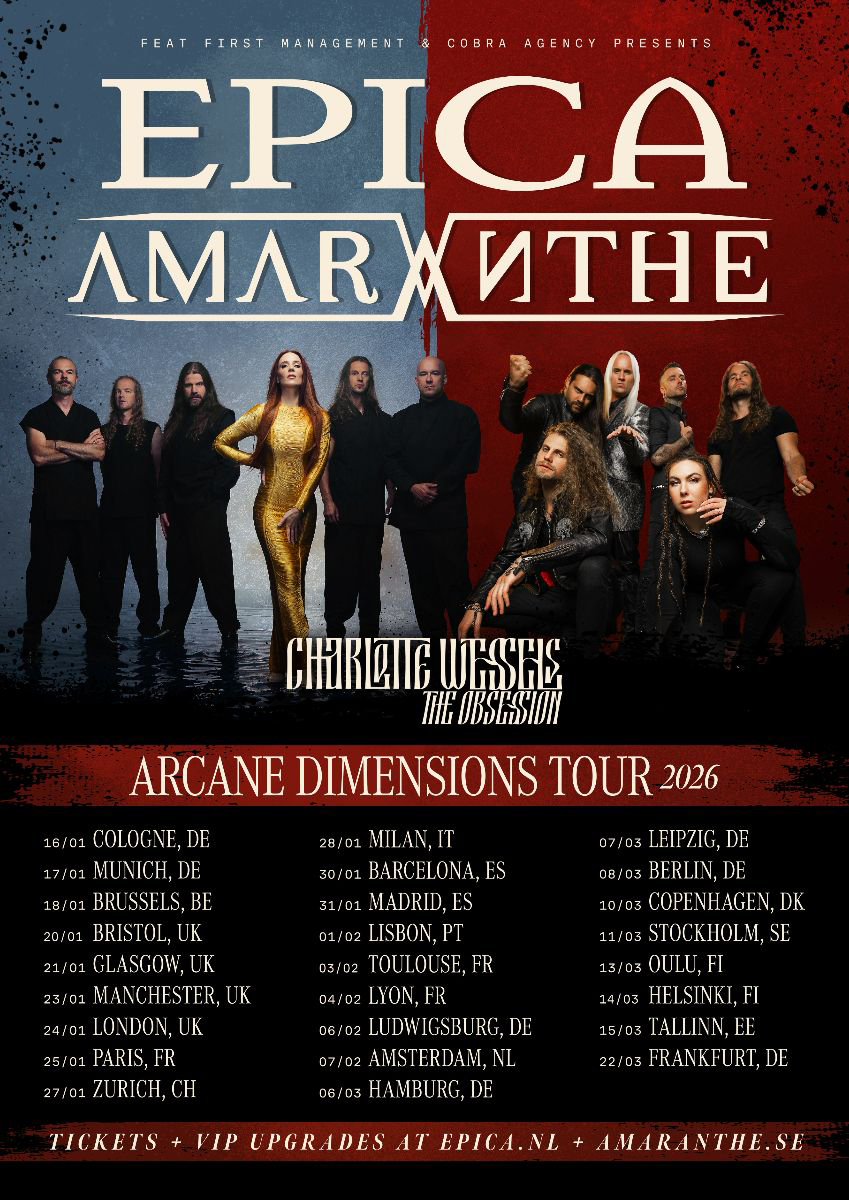 Die Symphonic Metal Pioniere EPICA & AMARANTHE gemeinsam auf 'Arcane Dimensions Tour' 2026