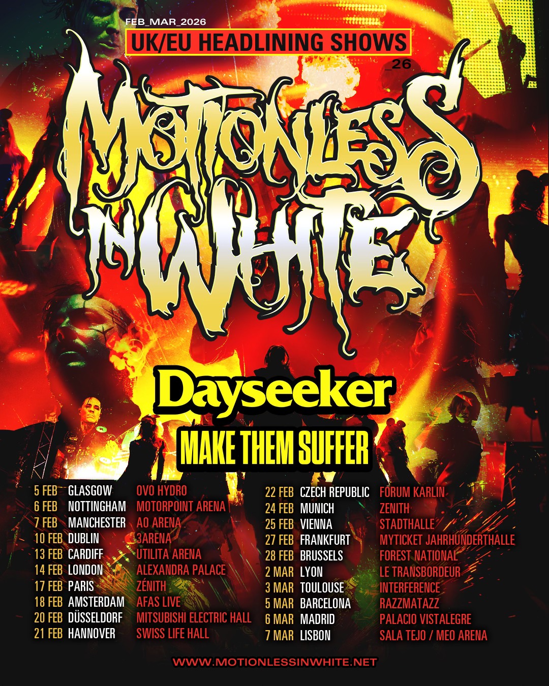 Motionless In White Tour 2026