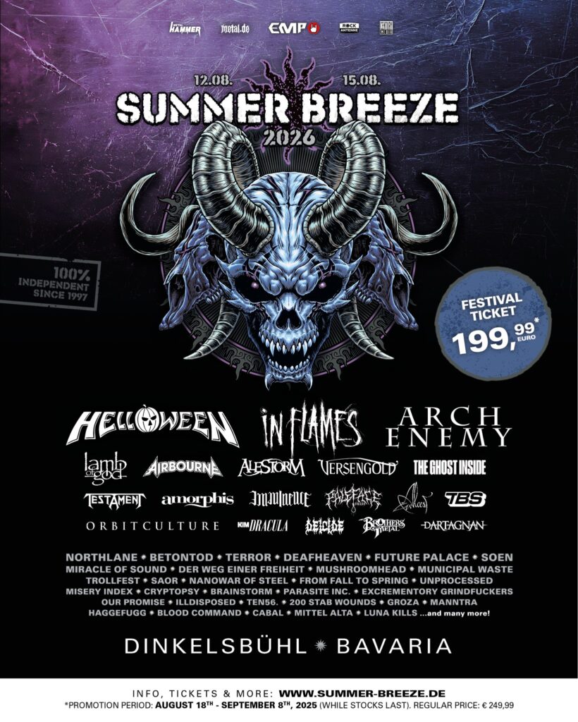 SUMMER BREEZE 2026 startet mit starkem Line-up – erste 50 Bands bestätigt