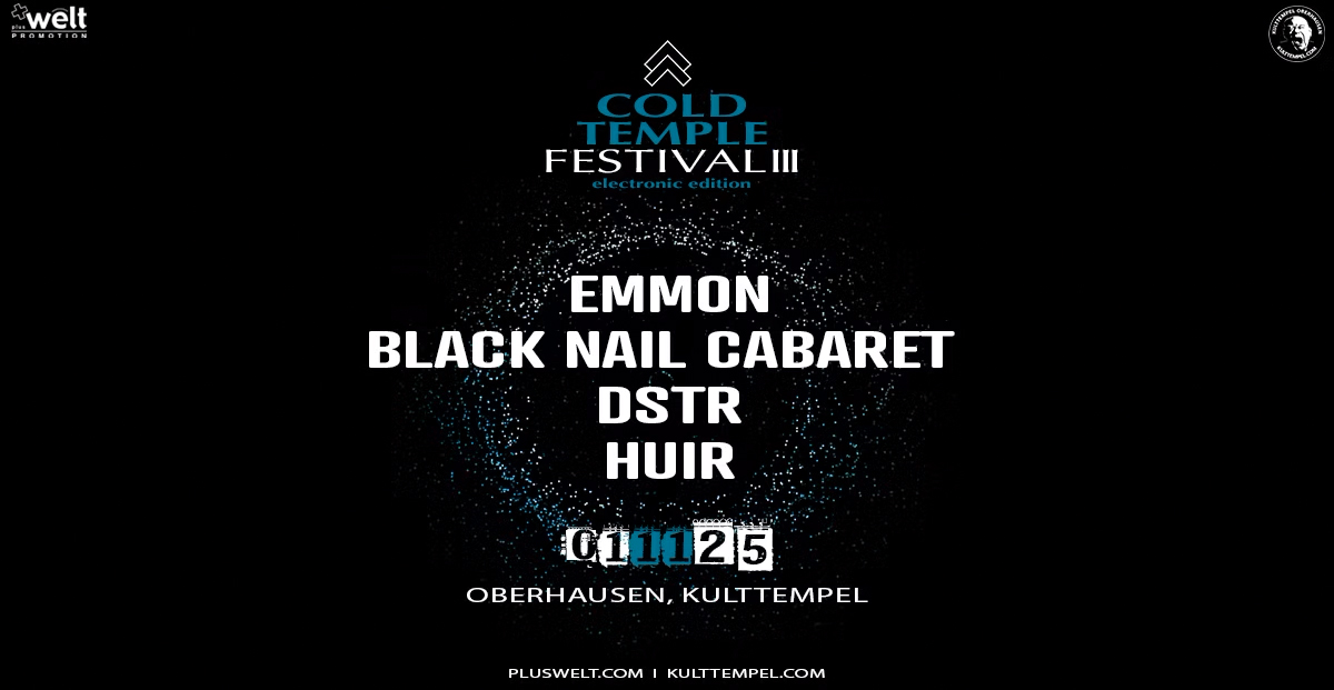 COLD TEMPLE FESTIVAL Vol. 3 – Das dunkle Club-Erlebnis am 01.11.2025 in Oberhausen COLD TEMPLE FESTIVAL Vol. 3 – Das dunkle Club-Erlebnis am 01.11.2025 in Oberhausen