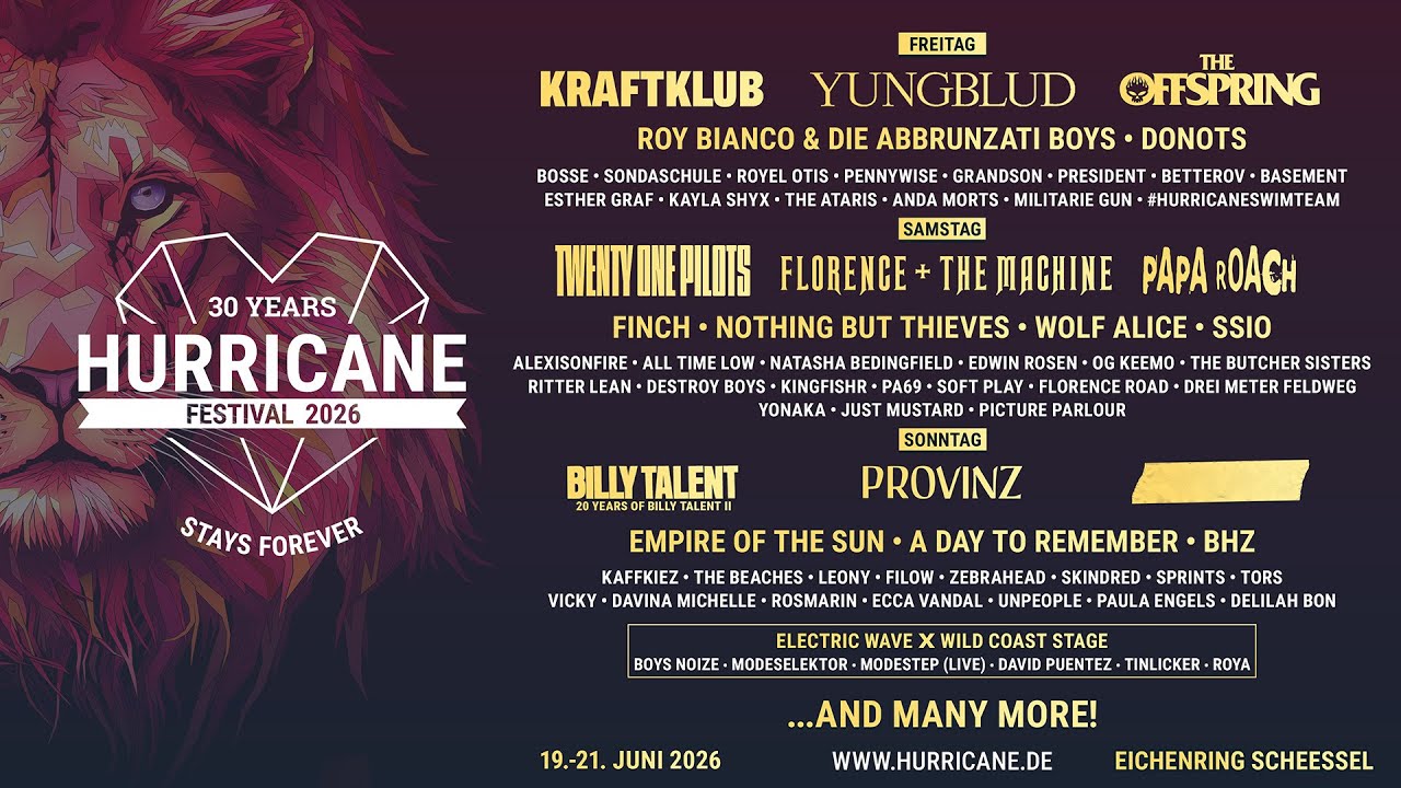 HURRICANE & SOUTHSIDE 2026: Jubiläums‑Line‑up wächst – von den ersten Stars zur Mammut‑Bandwelle